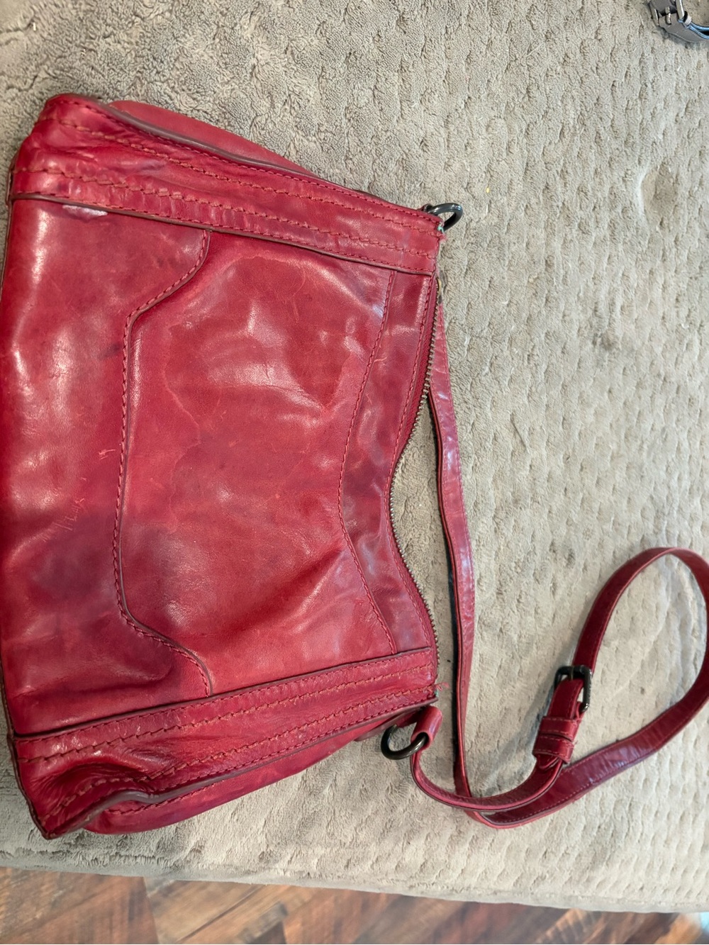 Frye Red Leather Crossbody Bag